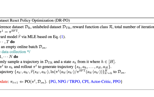 Dataset Reset Policy Optimization (DR-PO): A Machine Learning Algorithm that Exploits a Generative Model’s Ability to Reset from Offline Data to Enhance RLHF from Preference-based Feedback