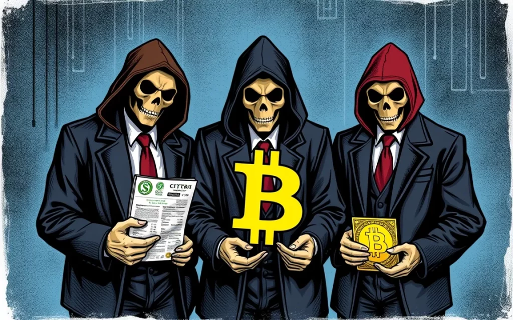 AI generated image of crypto scam artists